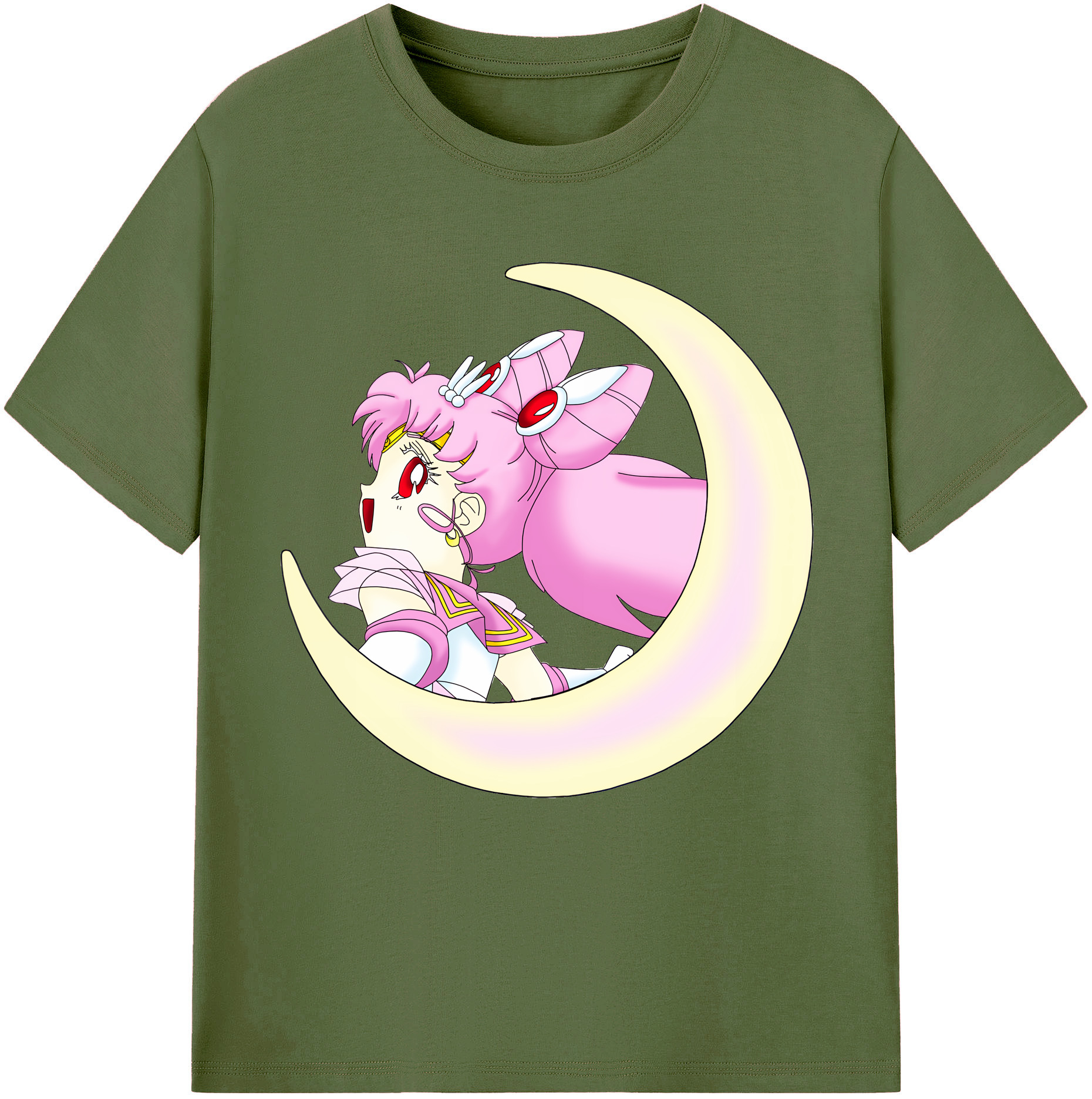 （画像用） 美少女戦士セーラームーン ちびうさ Sailor Moon Chibiusa Tsukino Usagi Small Lady Serenity 綿100％半袖Tシャツ（フロントプリント）